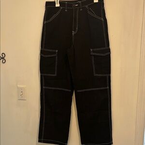 Divided Black Cargo Wide Leg Jeans